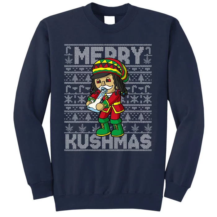 Christmas Marijuana Rasta Nutcracker Merry Kushmas Cannabis Tall Sweatshirt