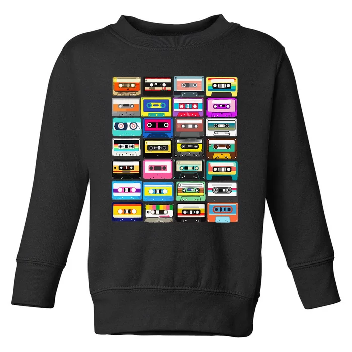 Cassette Mixtape Retro 1980s 1990s Music Vintage Graphic Toddler Sweatshirt