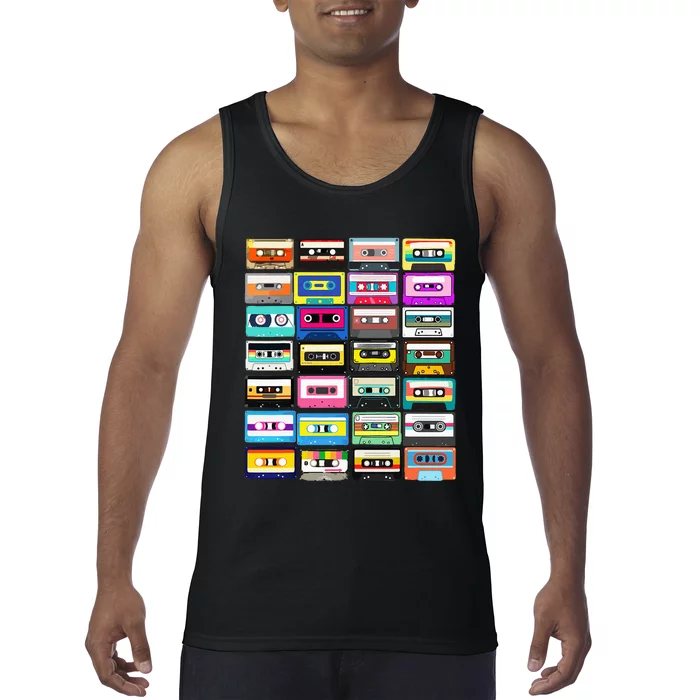 Cassette Mixtape Retro 1980s 1990s Music Vintage Graphic Tank Top