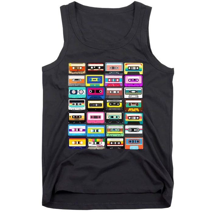 Cassette Mixtape Retro 1980s 1990s Music Vintage Graphic Tank Top