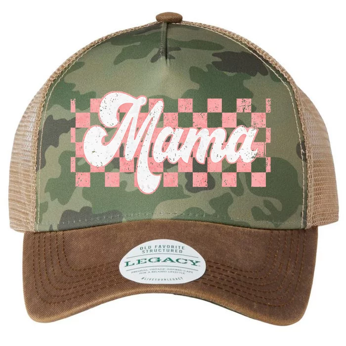 Checkered Mama Retro Mom Life Women Mothers Day New Mom Legacy Tie Dye Trucker Hat