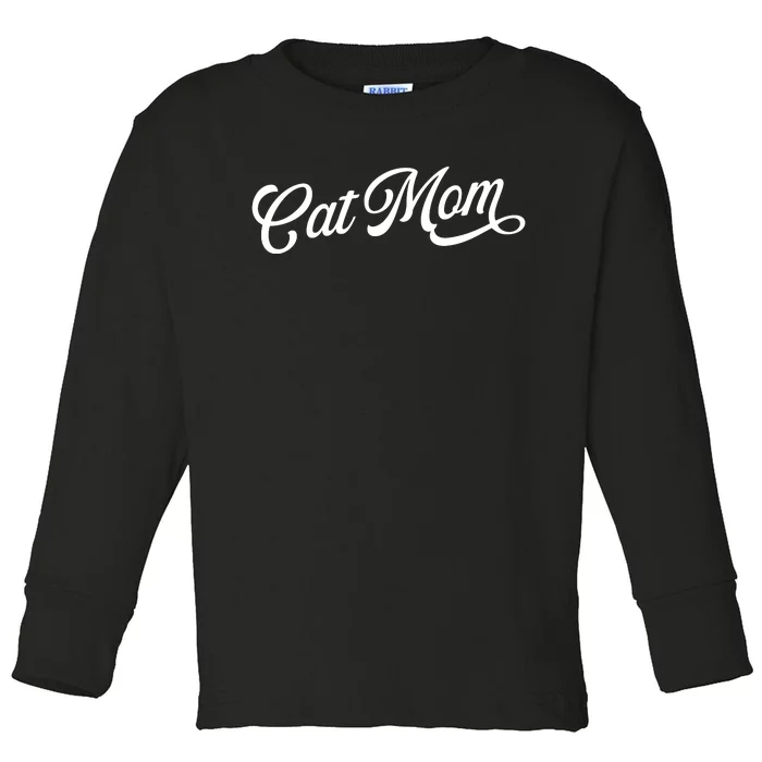 Cat Mom Retro Funny Pod Toddler Long Sleeve Shirt