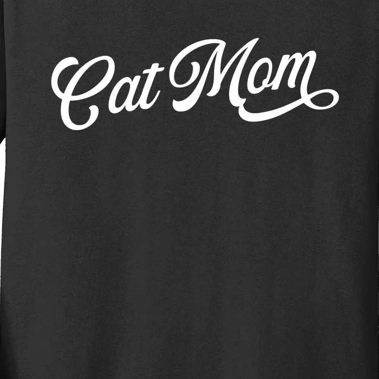 Cat Mom Retro Funny Pod Kids Long Sleeve Shirt