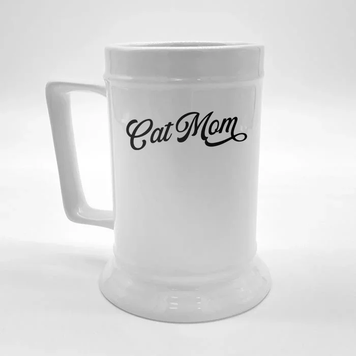 Cat Mom Retro Funny Pod Front & Back Beer Stein