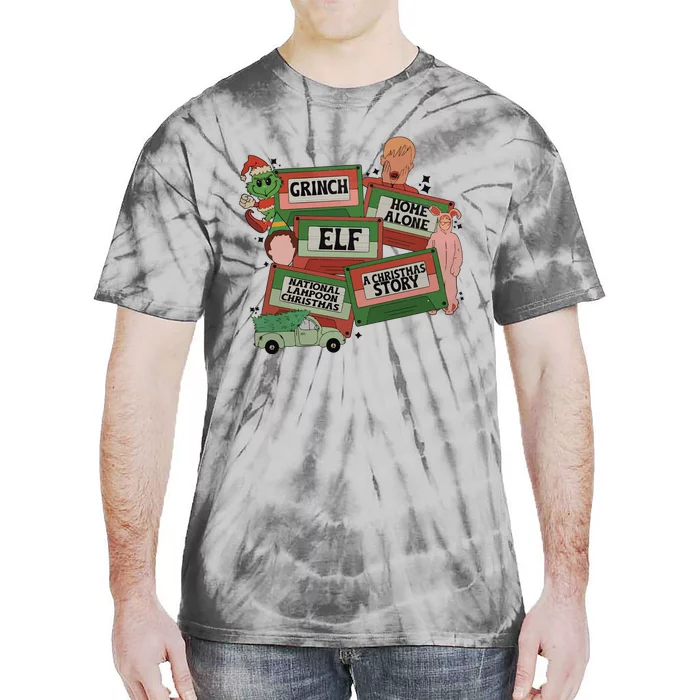 Christmas Movie Retro Caset Tapes Tie-Dye T-Shirt