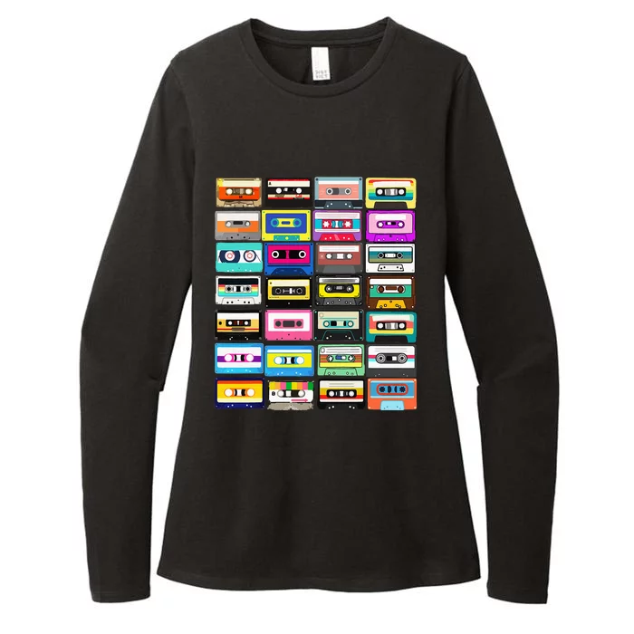 Cassette Mixtape Retro 1980s 1990s Music Vintage Graphic Womens CVC Long Sleeve Shirt