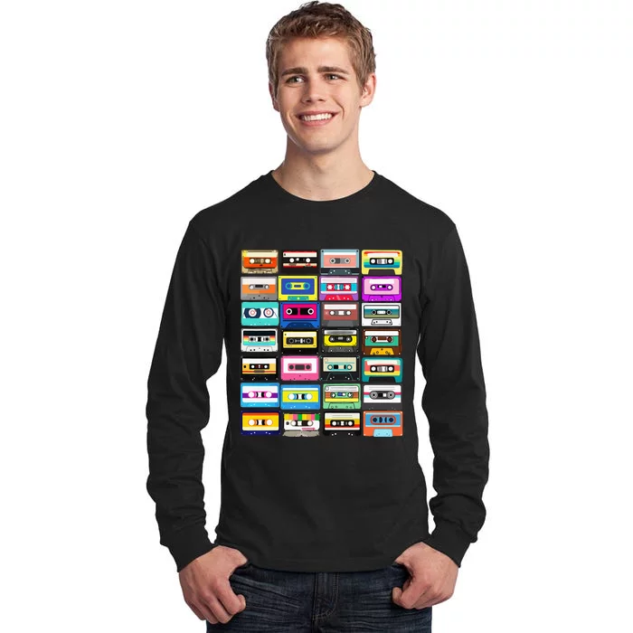 Cassette Mixtape Retro 1980s 1990s Music Vintage Graphic Tall Long Sleeve T-Shirt