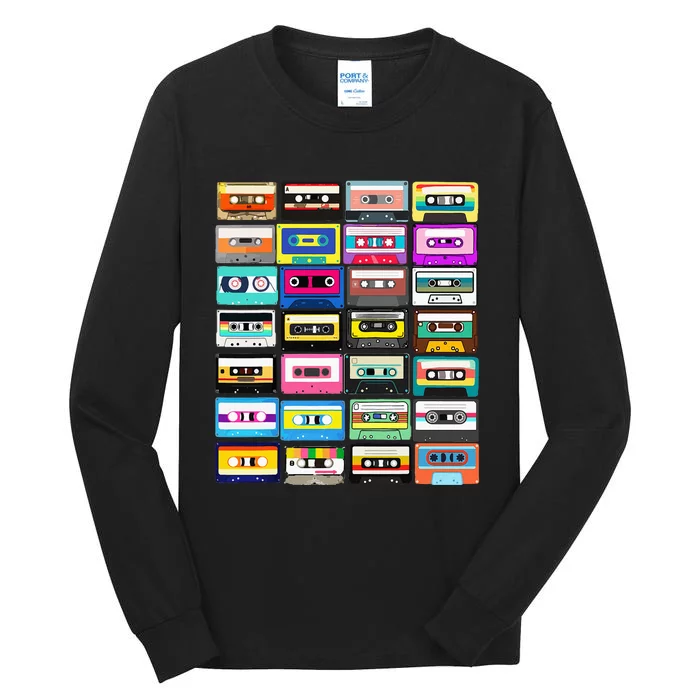 Cassette Mixtape Retro 1980s 1990s Music Vintage Graphic Tall Long Sleeve T-Shirt