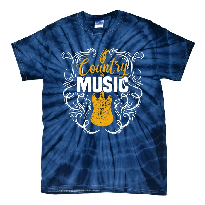 Country Music Retro Vintage Guitar Western Tie-Dye T-Shirt