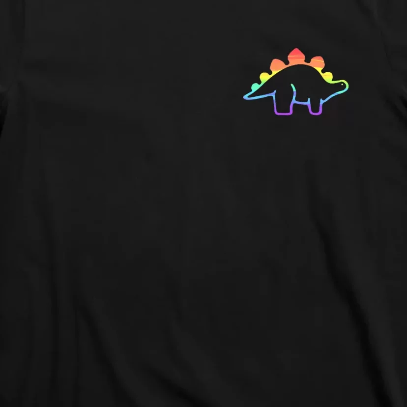 Cute Minimalistic Rainbow Lgbtqia Pride Dinosaur T-Shirt