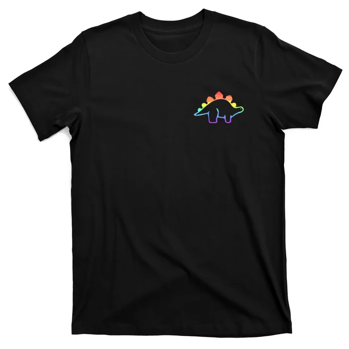 Cute Minimalistic Rainbow Lgbtqia Pride Dinosaur T-Shirt