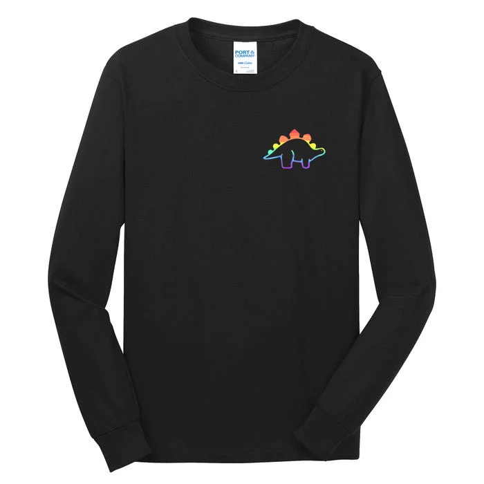 Cute Minimalistic Rainbow Lgbtqia Pride Dinosaur Tall Long Sleeve T-Shirt