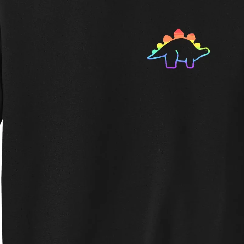 Cute Minimalistic Rainbow Lgbtqia Pride Dinosaur Tall Sweatshirt