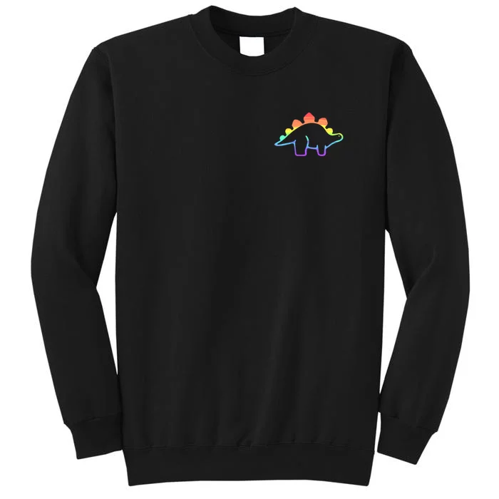 Cute Minimalistic Rainbow Lgbtqia Pride Dinosaur Tall Sweatshirt