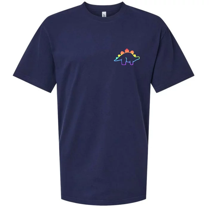 Cute Minimalistic Rainbow Lgbtqia Pride Dinosaur Sueded Cloud Jersey T-Shirt