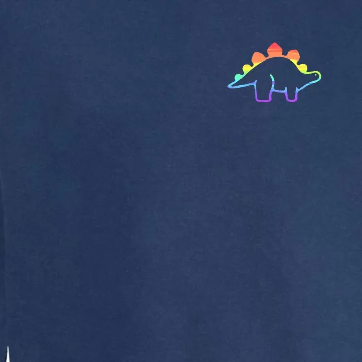 Cute Minimalistic Rainbow Lgbtqia Pride Dinosaur Garment-Dyed Sweatshirt