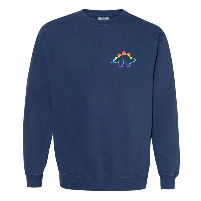 Cute Minimalistic Rainbow Lgbtqia Pride Dinosaur Garment-Dyed Sweatshirt