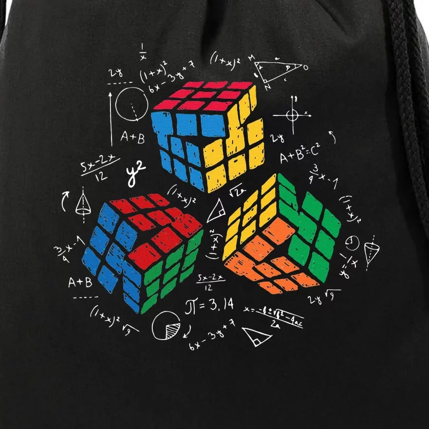 Cool Math Rubik Rubix Rubics Player Cube Math Lovers Drawstring Bag