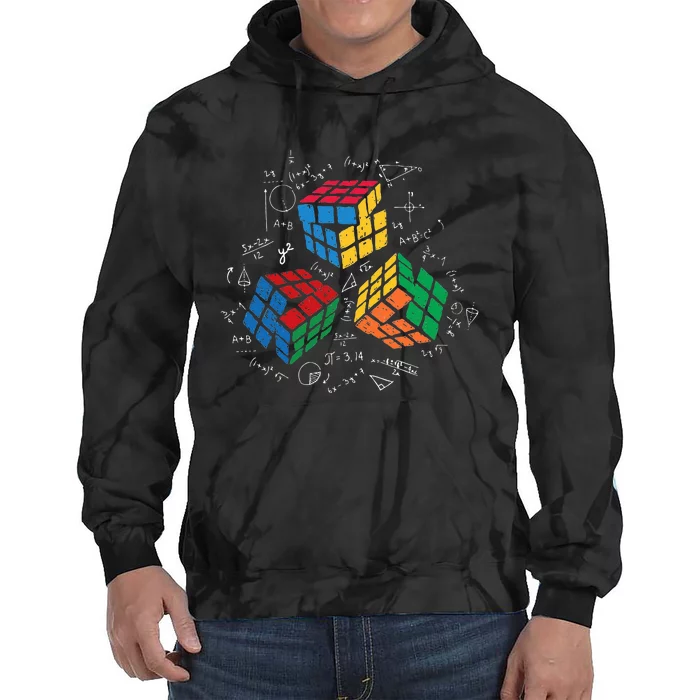 Cool Math Rubik Rubix Rubics Player Cube Math Lovers Tie Dye Hoodie