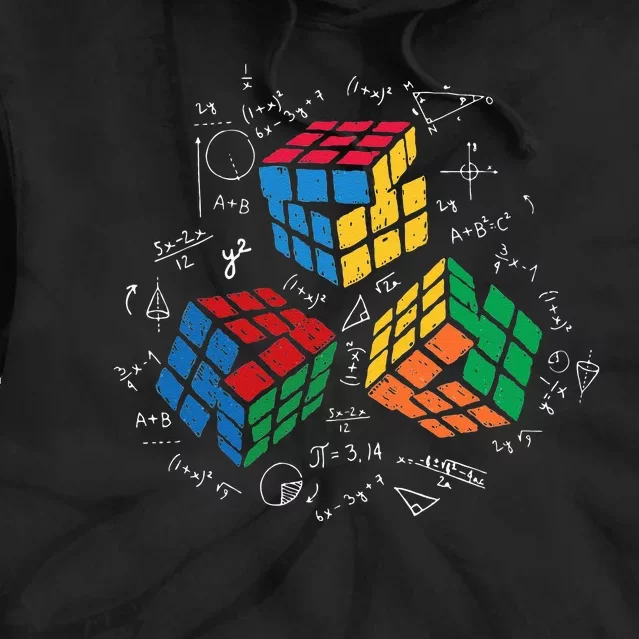 Cool Math Rubik Rubix Rubics Player Cube Math Lovers Tie Dye Hoodie