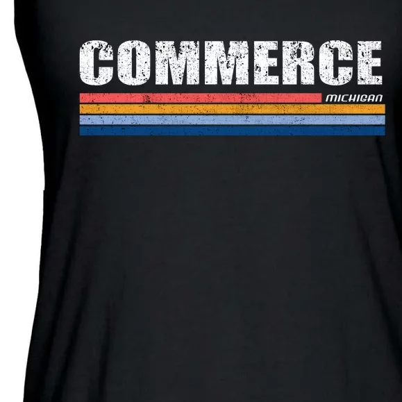 Commerce Michigan Retro Ladies Essential Flowy Tank