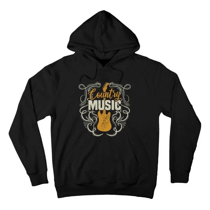 Country Music Retro Vintage Guitar Western Tall Hoodie