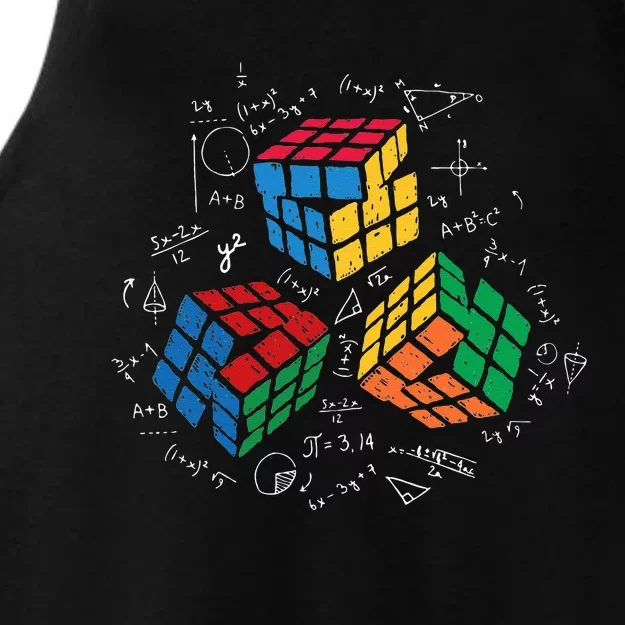 Cool Math Rubik Rubix Rubics Player Cube Math Lovers Ladies Tri-Blend Wicking Tank