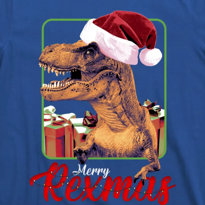 Christmas Merry Rexmas Dinosaur W/ SantaS Hat Tree Rex Great Gift T-Shirt