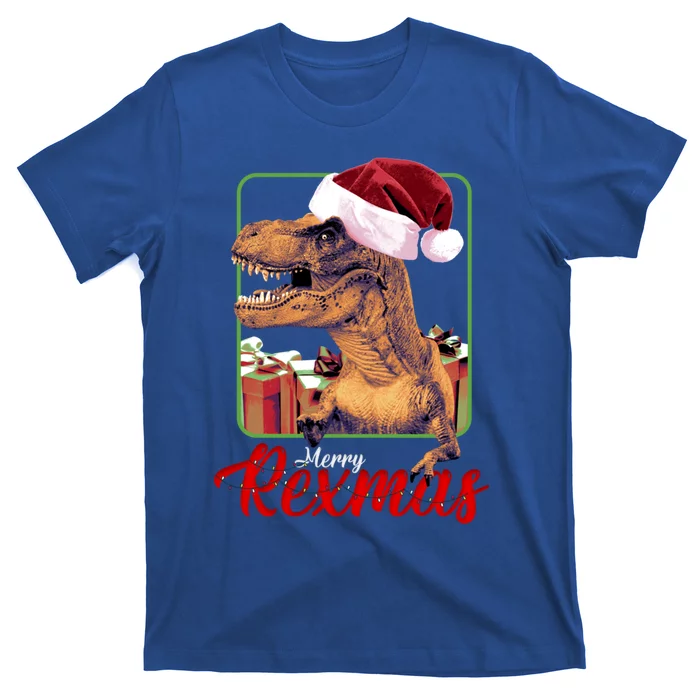 Christmas Merry Rexmas Dinosaur W/ SantaS Hat Tree Rex Great Gift T-Shirt