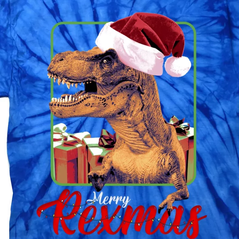 Christmas Merry Rexmas Dinosaur W/ SantaS Hat Tree Rex Great Gift Tie-Dye T-Shirt