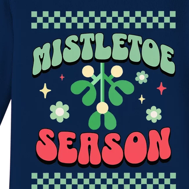 Christmas Mistletoe Season Baby Long Sleeve Bodysuit