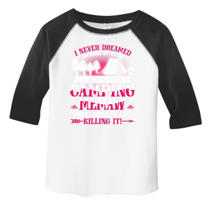 Camping Memaw Supper Cool Memaw Summer Holiday Funny Gift Toddler Fine Jersey T-Shirt