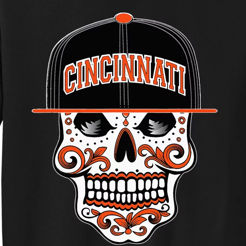 Cincinnati Mexican Sugar Skull Cincinnati City Ohio Tall Sweatshirt