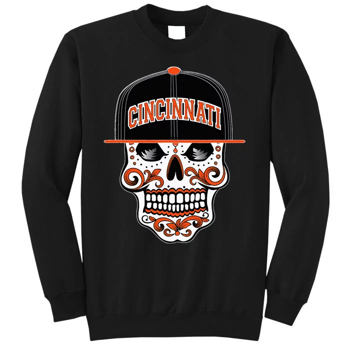 Cincinnati Mexican Sugar Skull Cincinnati City Ohio Tall Sweatshirt