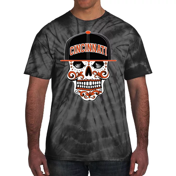 Cincinnati Mexican Sugar Skull Cincinnati City Ohio Tie-Dye T-Shirt