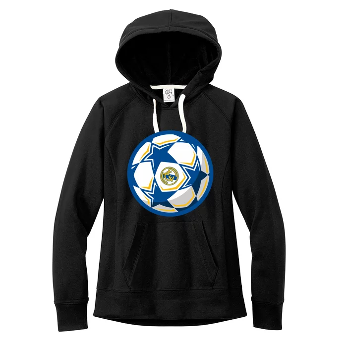 Cool Madrid Soccer Ball Women's Fleece Hoodie