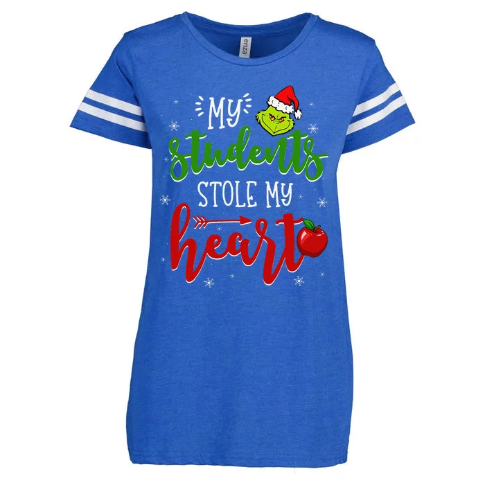 Christmas My Students Stole My Heart Teacher Xmas Pajama Enza Ladies Jersey Football T-Shirt