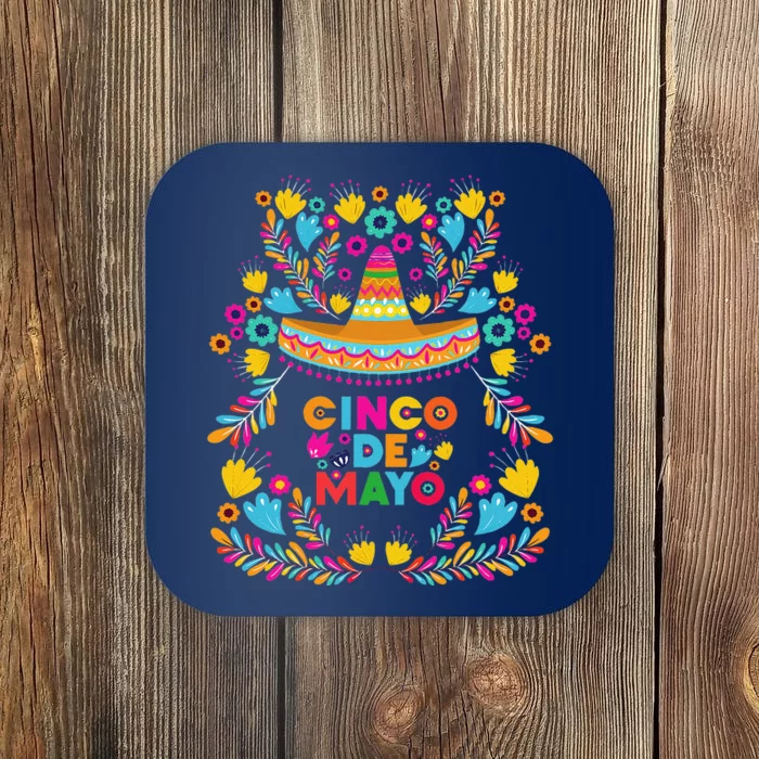 Cinco Mayo Sombrero Mexican Viva Fiesta Party Tee Coaster