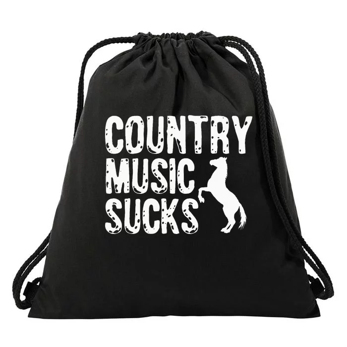 Country Music Sucks Folk Style Musician Western Drawstring Bag