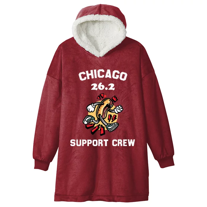 Chicago Marathon Support Crew For Hot Dogs Home Runs Hooded Wearable Blanket