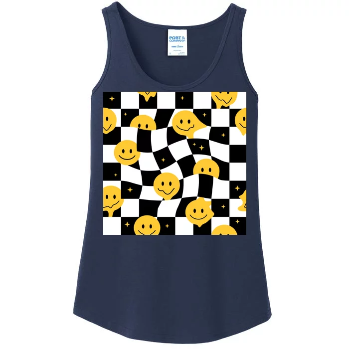 Crazy Melt Smile Faces Pattern Ladies Essential Tank