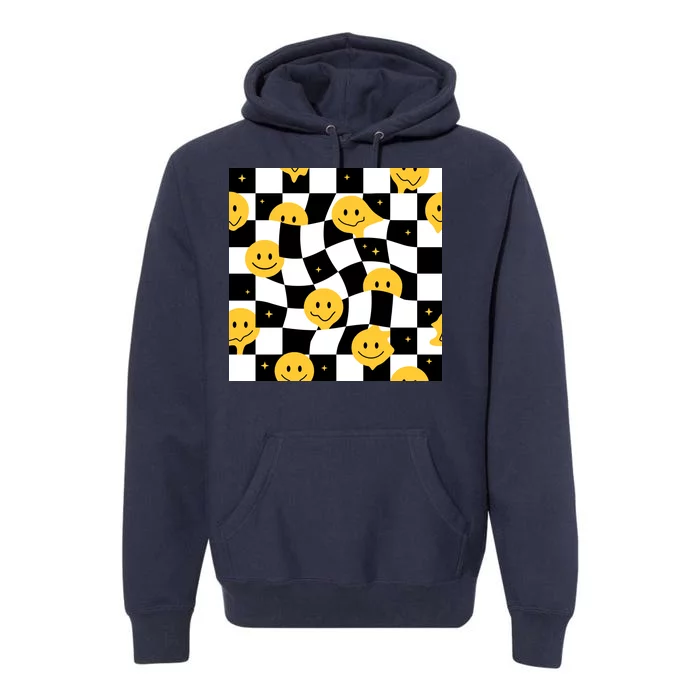 Crazy Melt Smile Faces Pattern Premium Hoodie