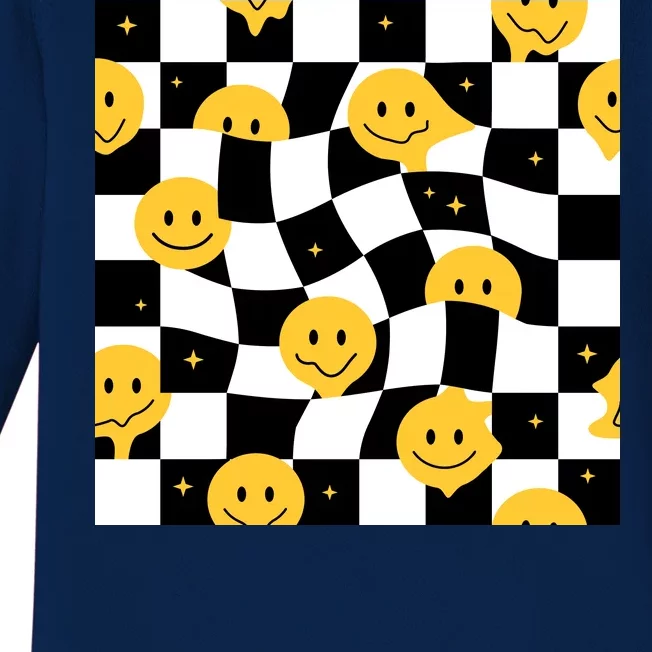 Crazy Melt Smile Faces Pattern Baby Long Sleeve Bodysuit