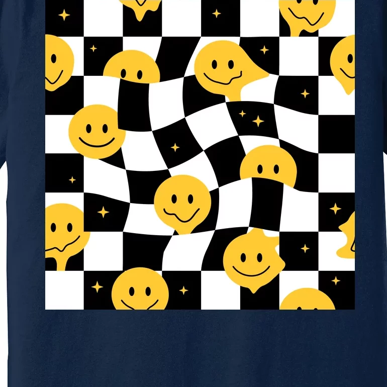 Crazy Melt Smile Faces Pattern Premium T-Shirt