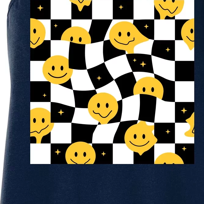 Crazy Melt Smile Faces Pattern Women's Racerback Tank