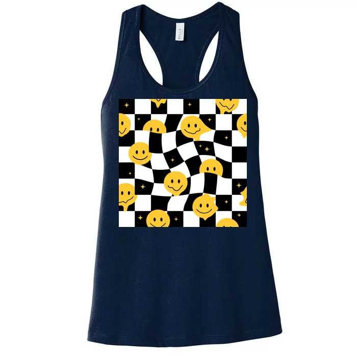 Crazy Melt Smile Faces Pattern Women's Racerback Tank