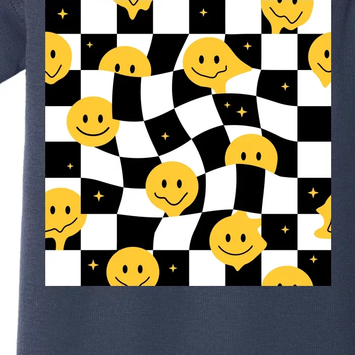 Crazy Melt Smile Faces Pattern Baby Bodysuit