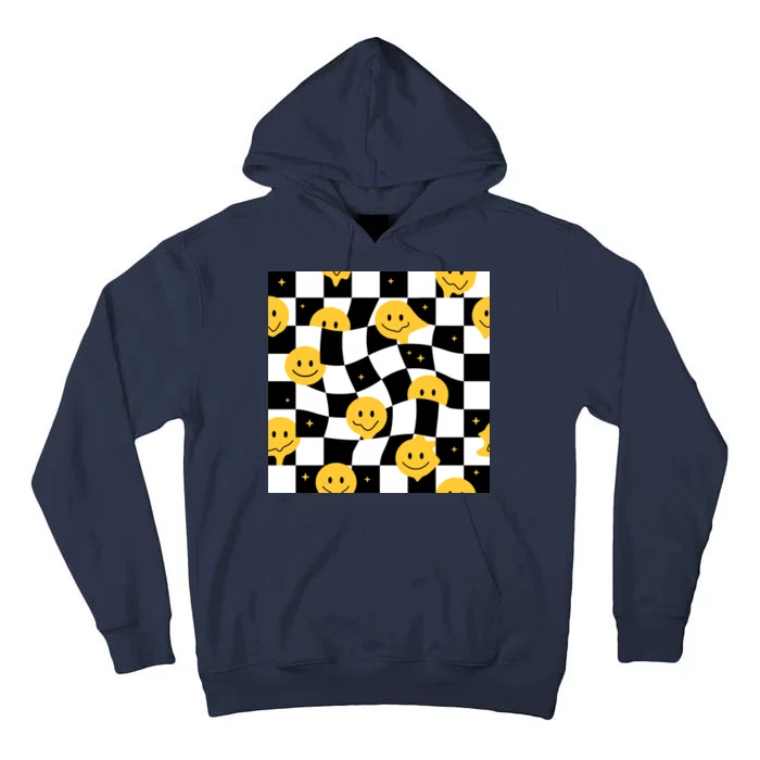 Crazy Melt Smile Faces Pattern Tall Hoodie