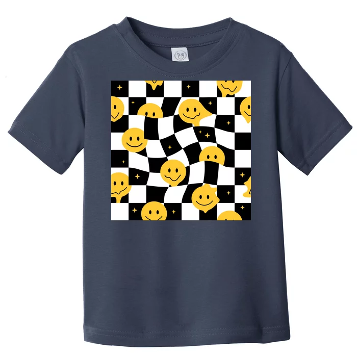 Crazy Melt Smile Faces Pattern Toddler T-Shirt