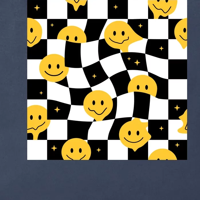 Crazy Melt Smile Faces Pattern Zip Tote Bag